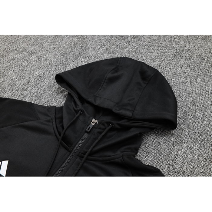 Chandal de Sudadera del Real Madrid Nino 23-24 Negro y Blanco